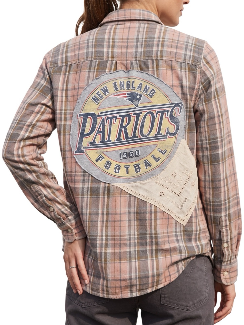 Madewell Upcycled New England Patriots Plaid Flannel Shirt 🏈